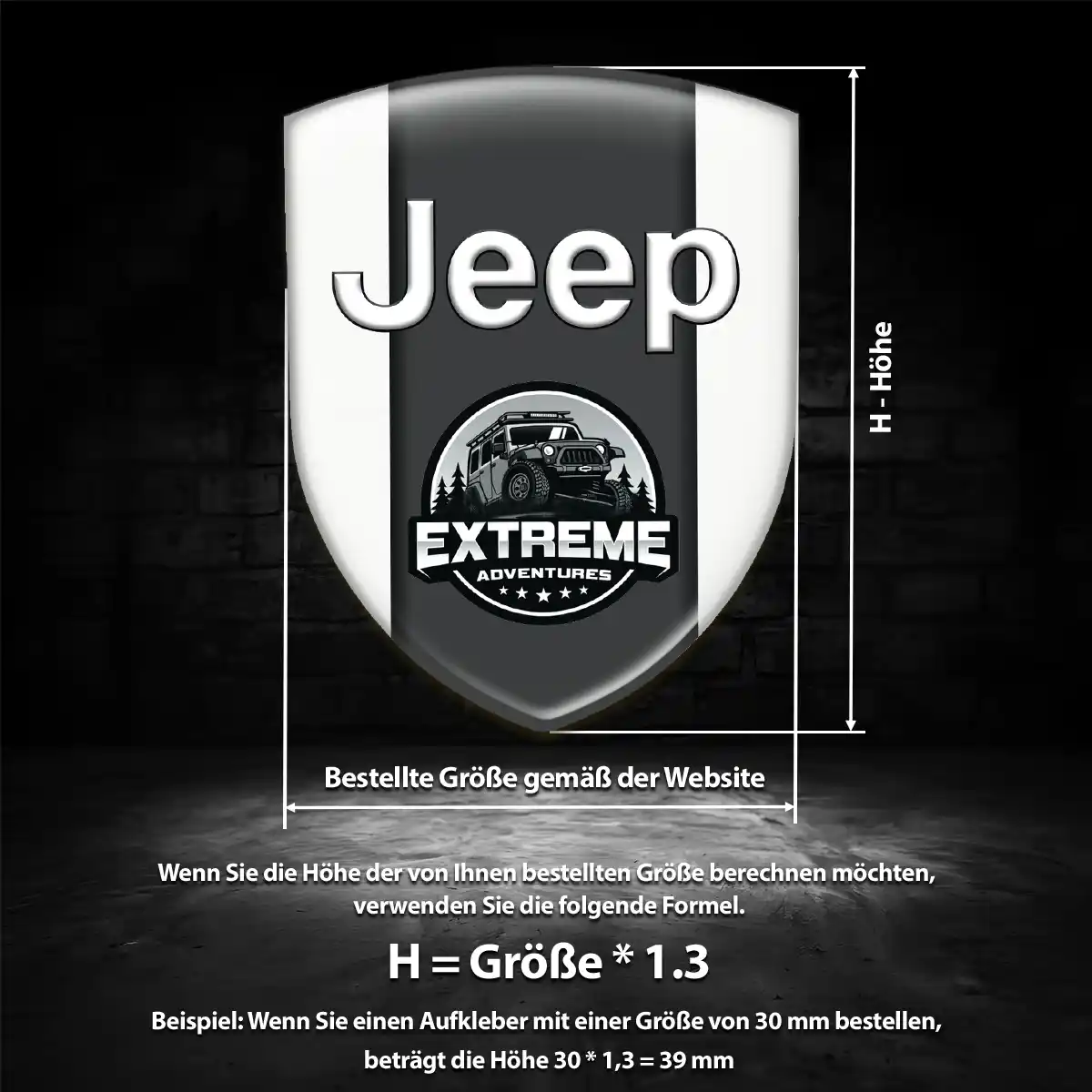 Jeep 3D Gel Aufkleber Emblem Premiumqualität
