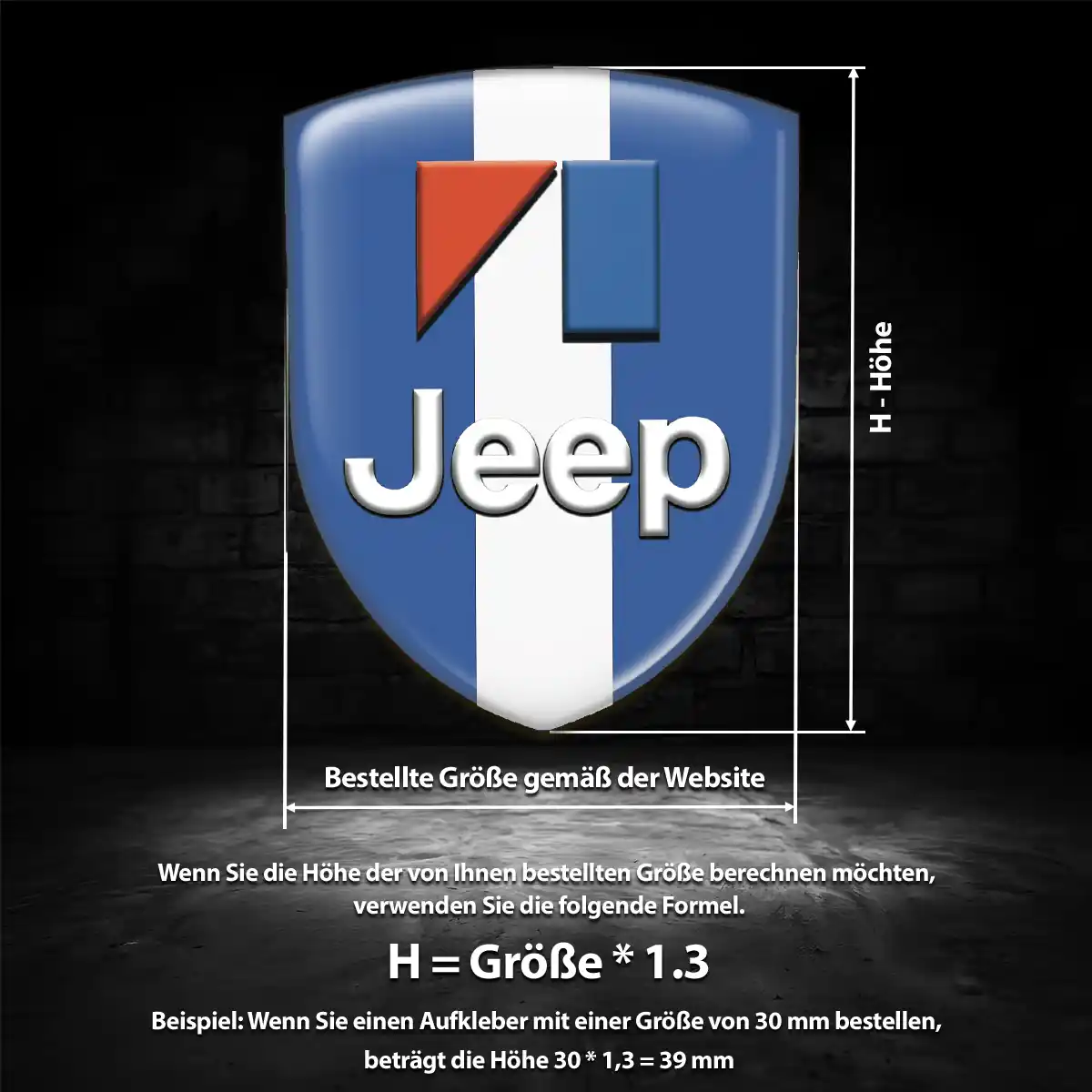 Jeep 3D Gel Aufkleber Embleme Interieurdesign
