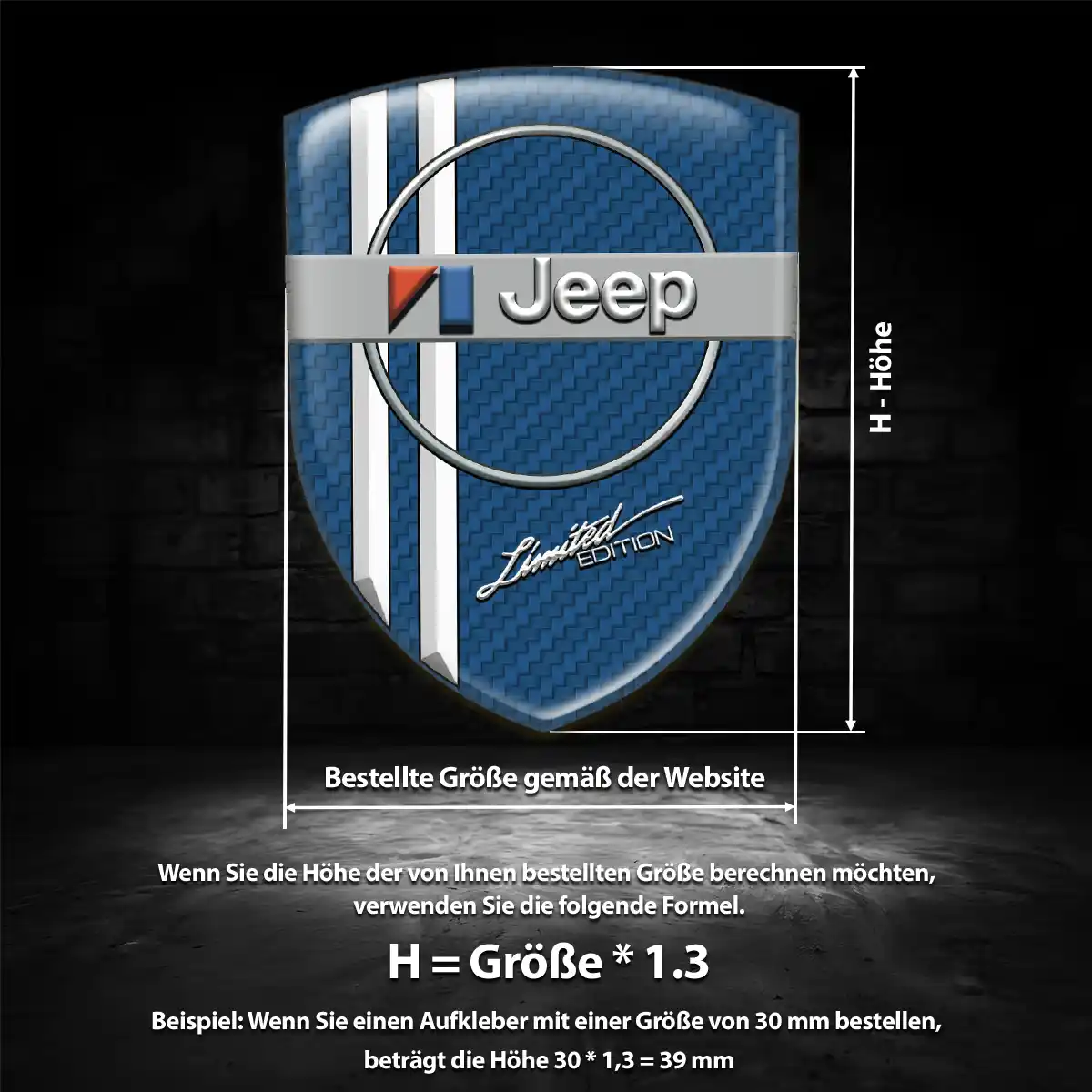 Jeep 3D Gel Aufkleber Embleme Tuningfahrzeug