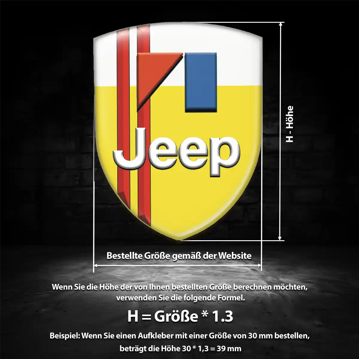 Jeep 3D Gel Aufkleber Erstklassige Qualität