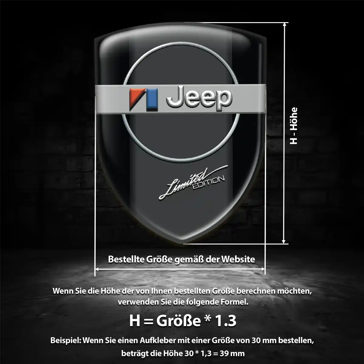 Jeep 3D Gel Aufkleber Limitierte Auflage