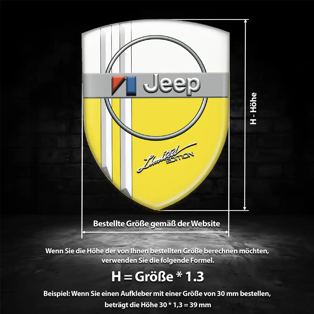 Jeep 3D Gel Aufkleber Luxus-Edition