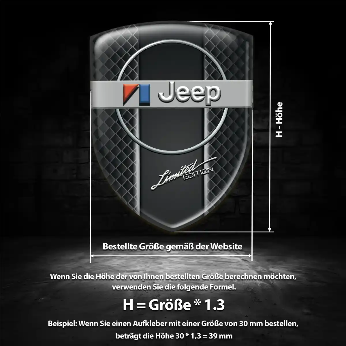 Jeep 3D Gel Aufkleber Modernes Design