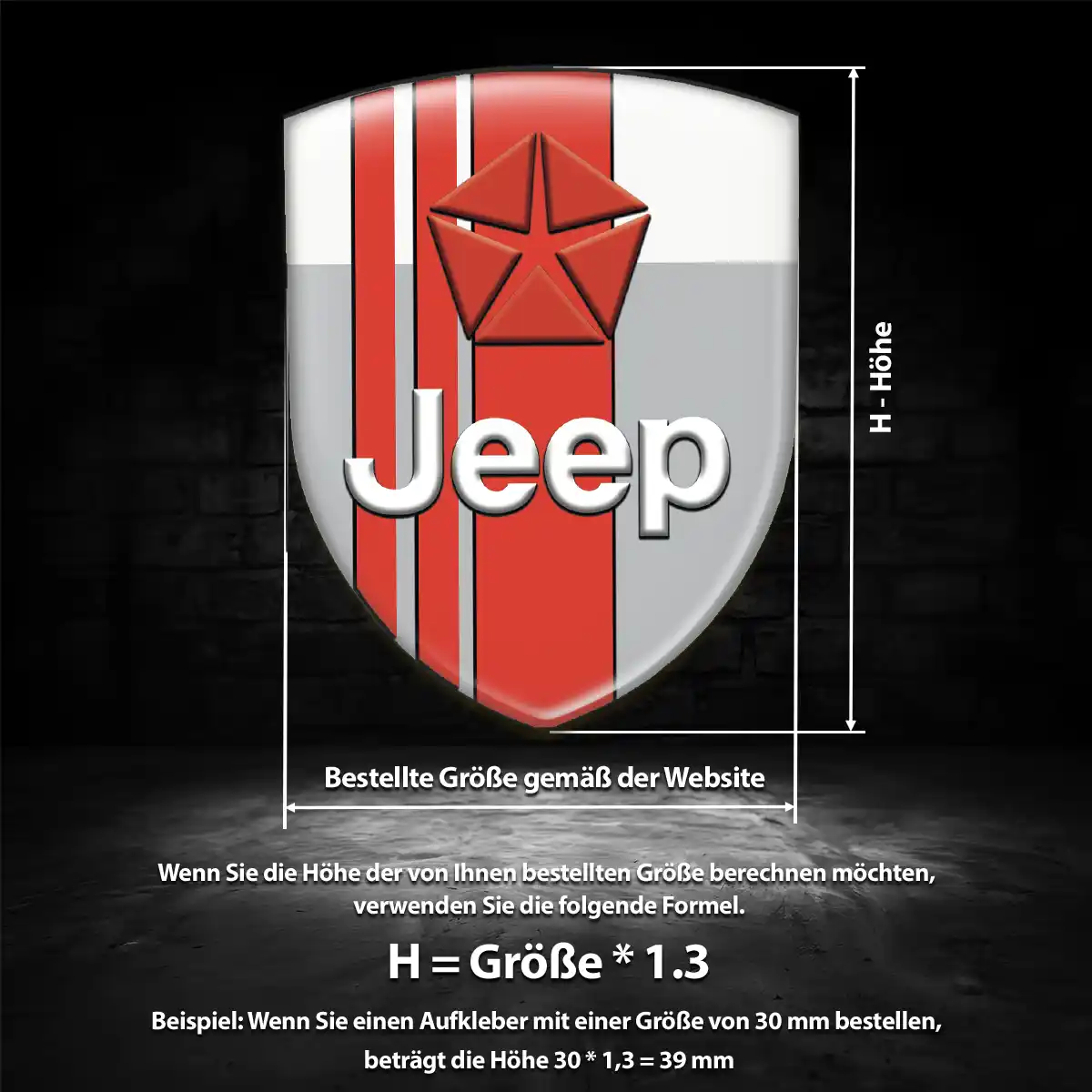 Jeep 3D Gel Aufkleber Premiumqualität