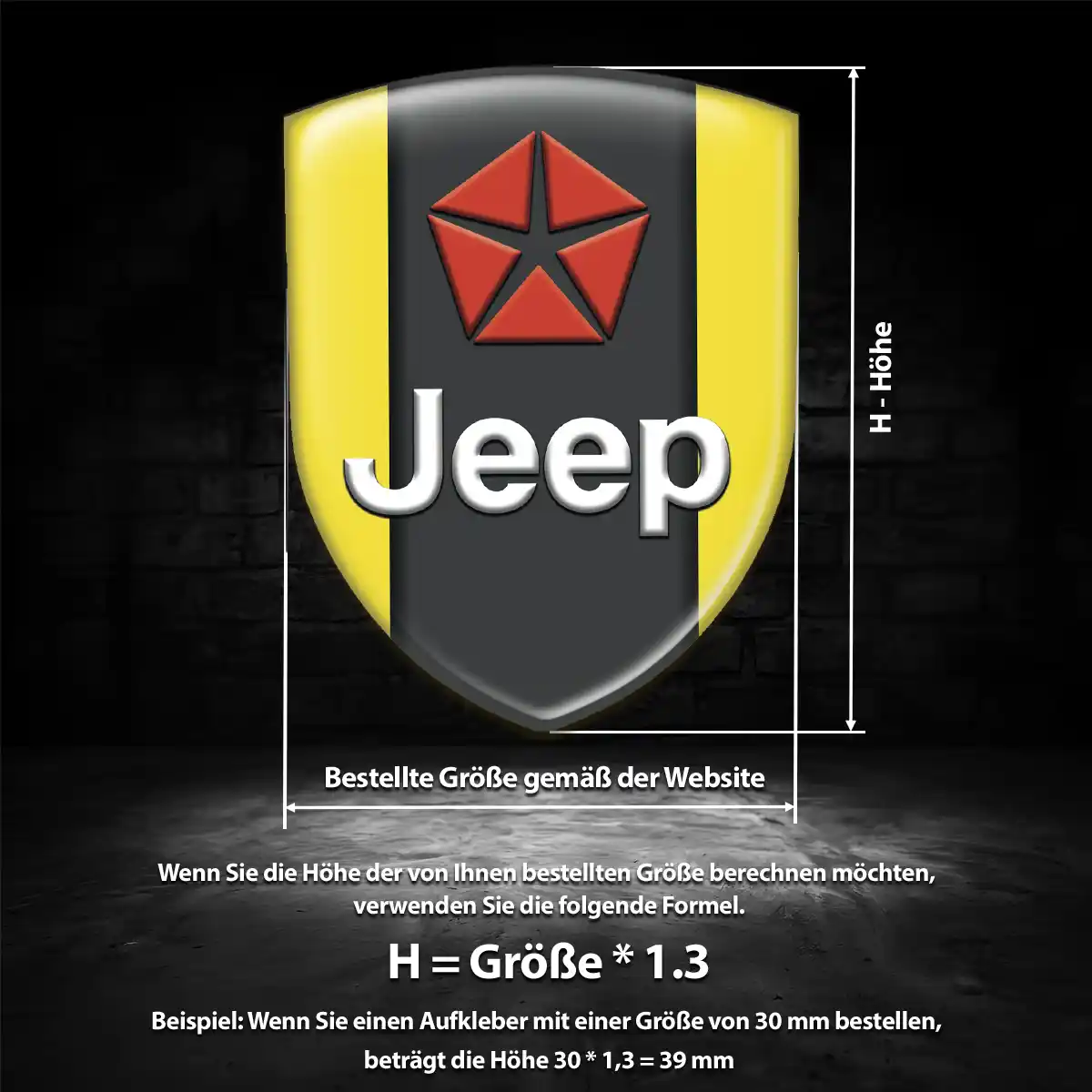 Jeep 3D Gel Aufkleber Silikon Anspruchsvolles Design