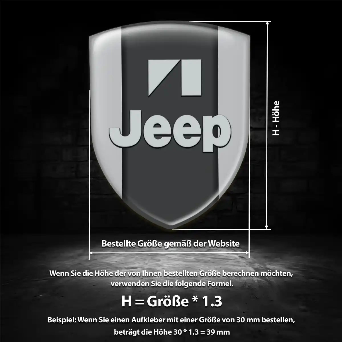 Jeep 3D Gel Aufkleber Silikon Auto Edles Design