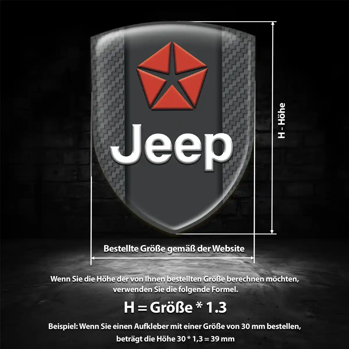 Jeep 3D Gel Aufkleber Silikon Auto Elegantes Design
