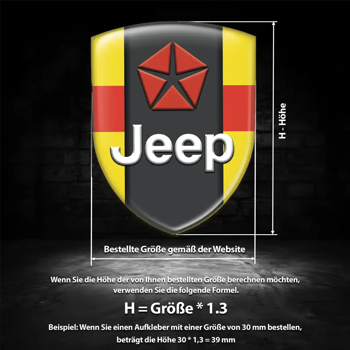 Jeep 3D Gel Aufkleber Silikon Auto Hochwertiges Harz