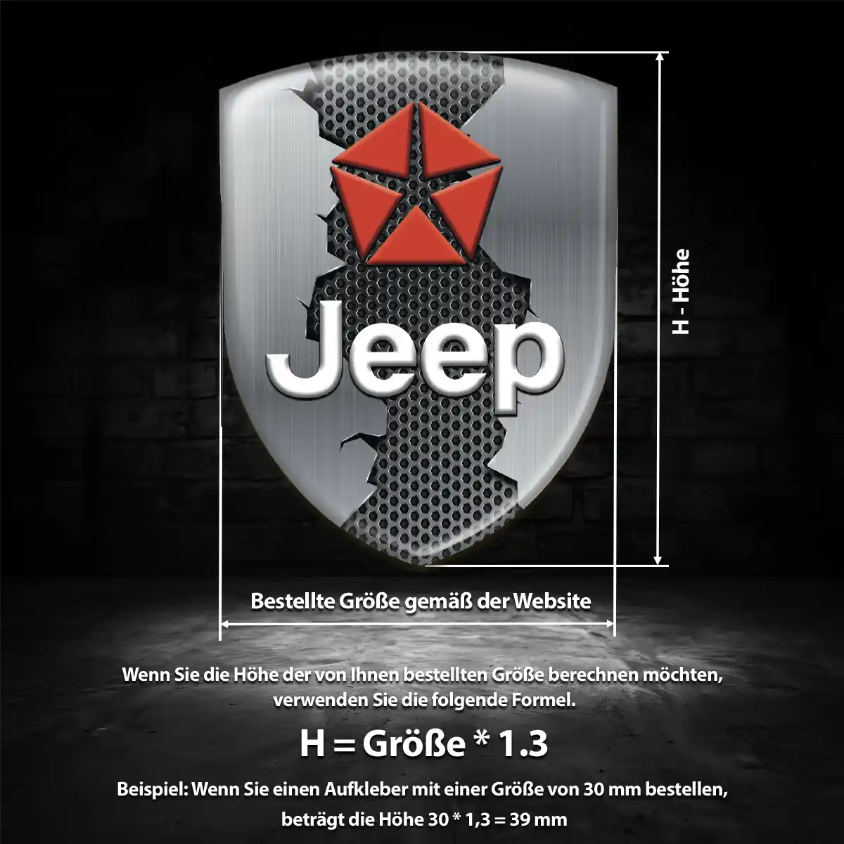 Jeep 3D Gel Aufkleber Silikon Auto Hohe Qualität