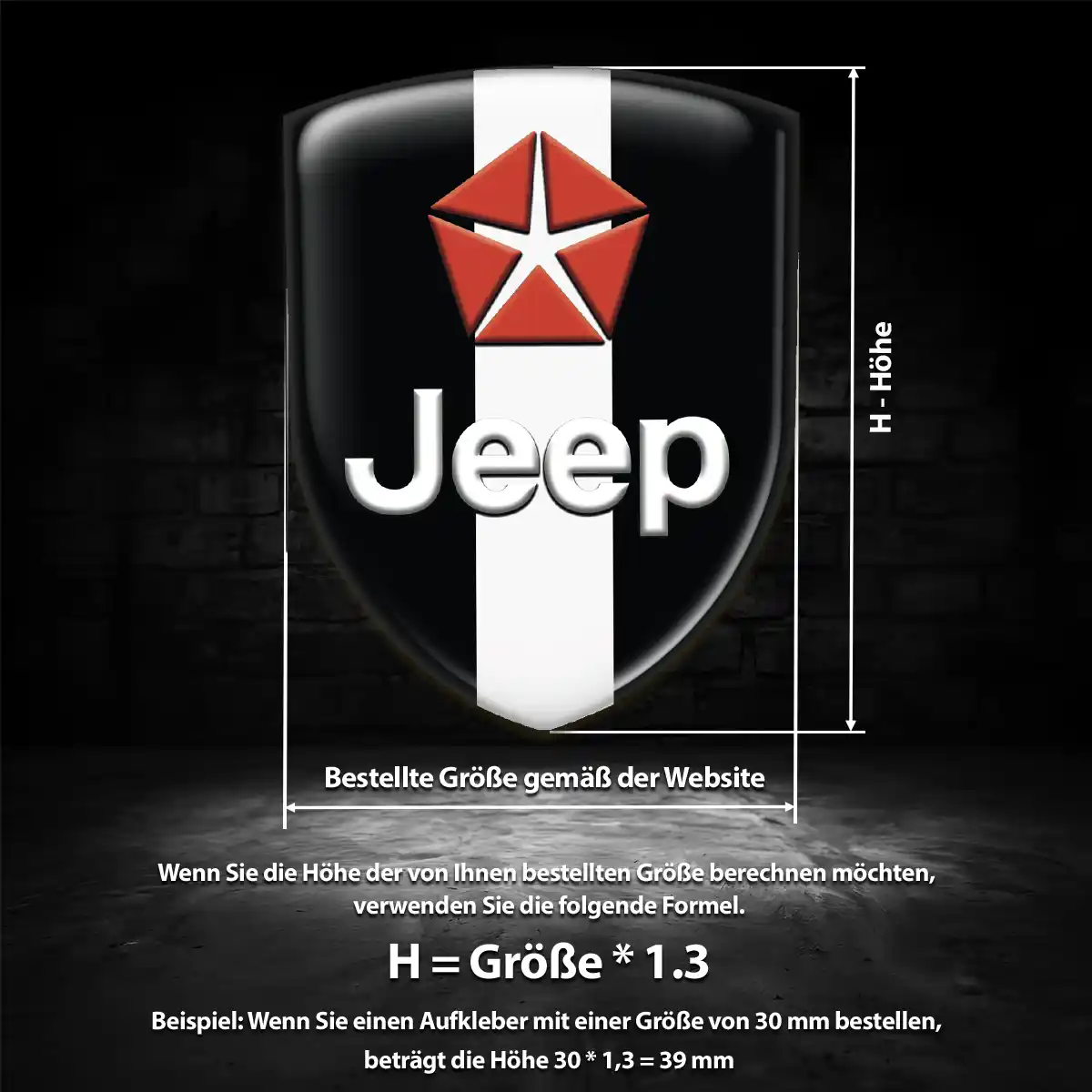 Jeep 3D Gel Aufkleber Silikon Auto Interieurdesign