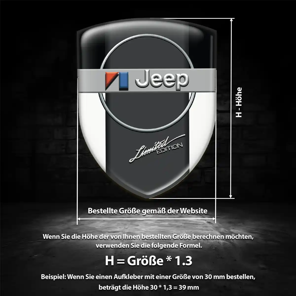 Jeep 3D Gel Aufkleber Silikon Auto Luxus-Edition