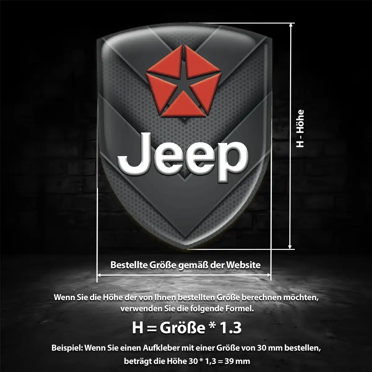 Jeep 3D Gel Aufkleber Silikon Auto Markenedition