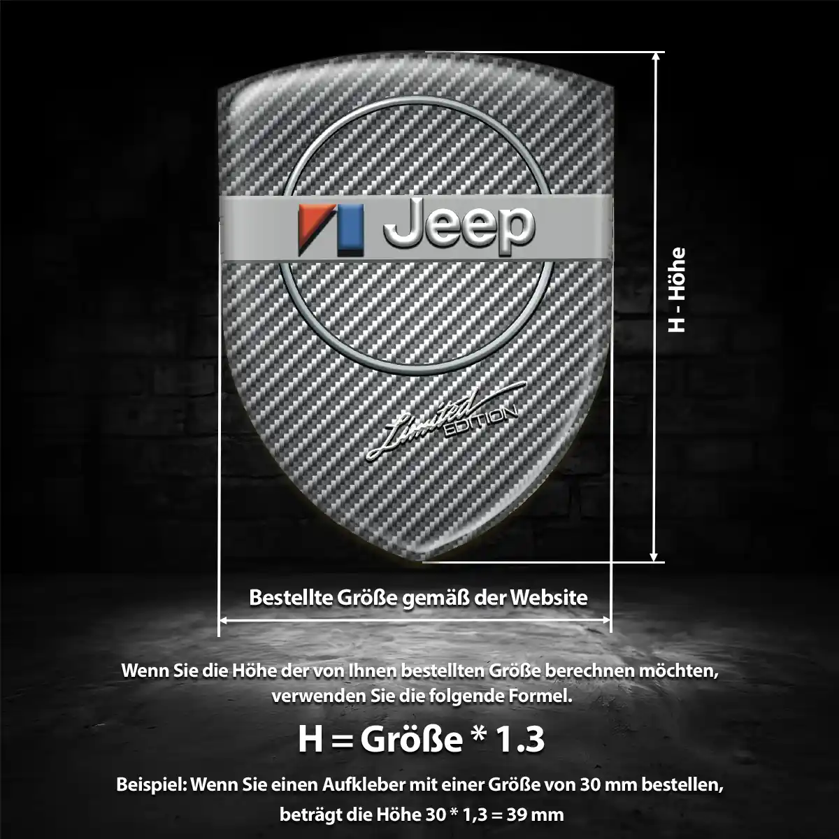 Jeep 3D Gel Aufkleber Silikon Auto Premium-Edition