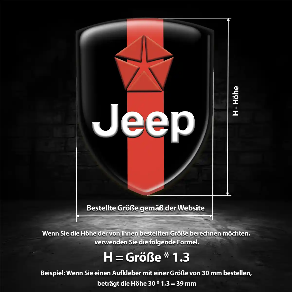 Jeep 3D Gel Aufkleber Silikon Auto Premiumqualität