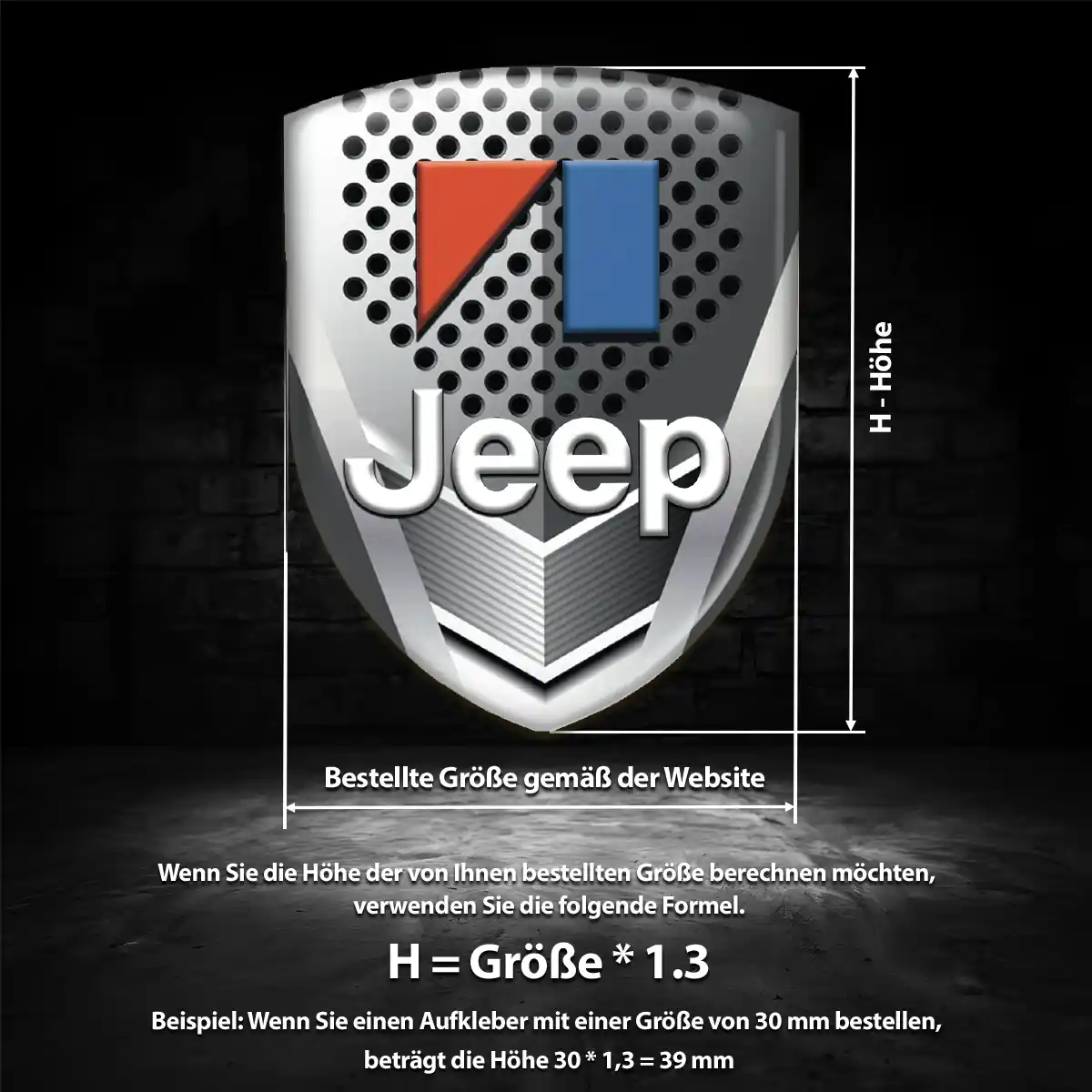 Jeep 3D Gel Aufkleber Silikon Auto Stilvolles Design