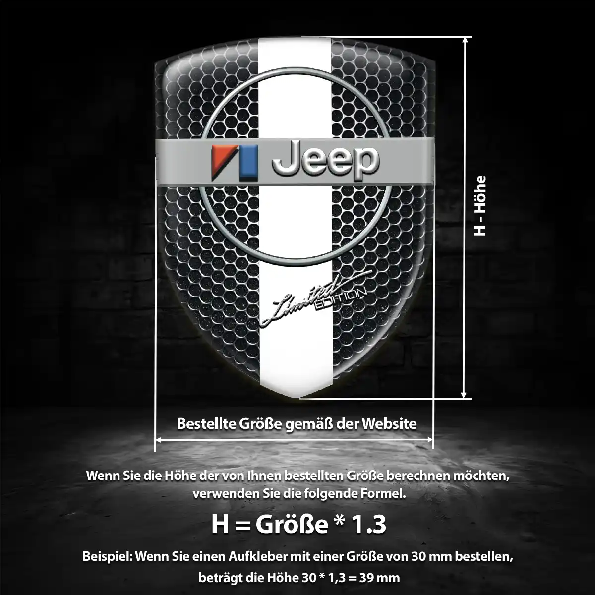 Jeep 3D Gel Aufkleber Silikon Auto Tuningfahrzeug