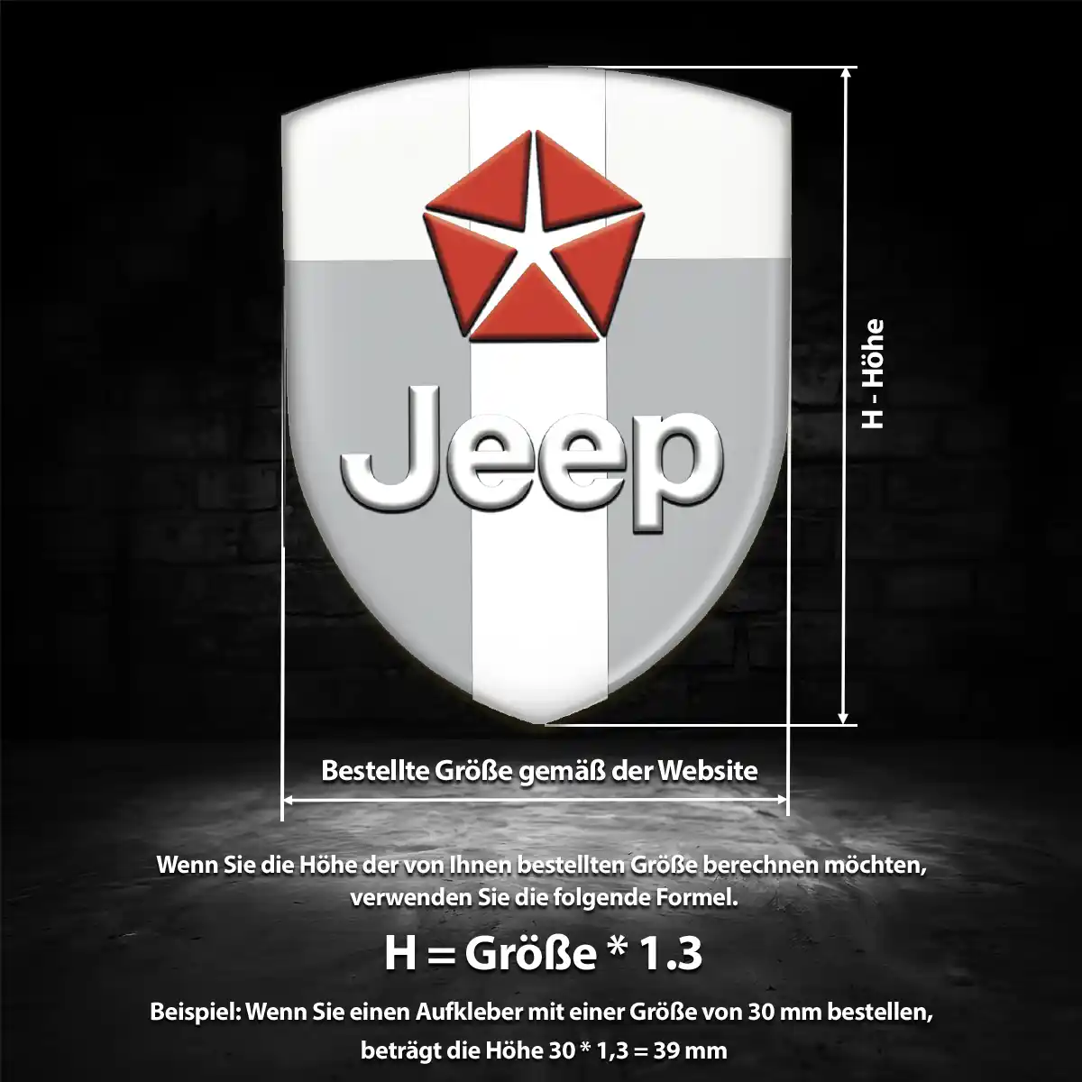 Jeep 3D Gel Aufkleber Silikon Edles Design