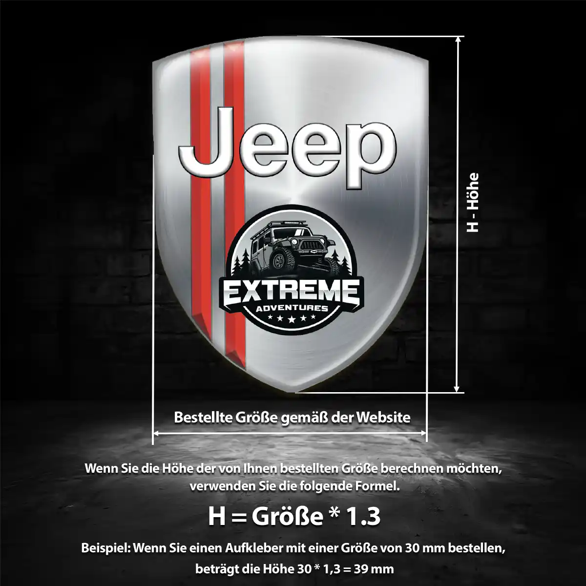 Jeep 3D Gel Aufkleber Silikon Erstklassige Qualität