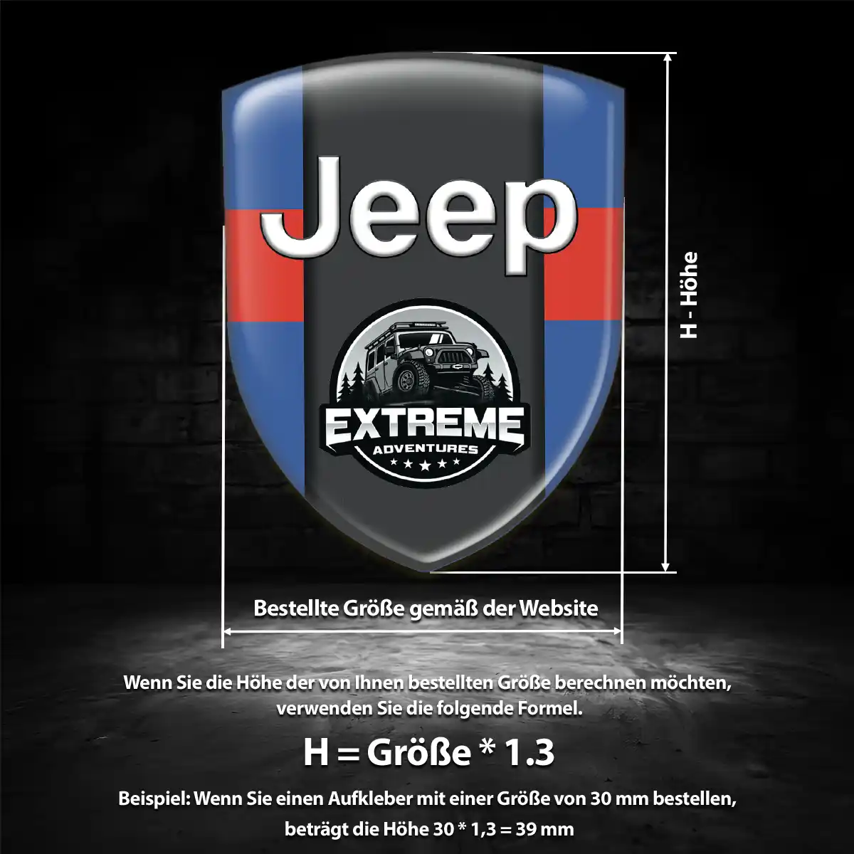 Jeep 3D Gel Aufkleber Silikon Hochwertiges Harz