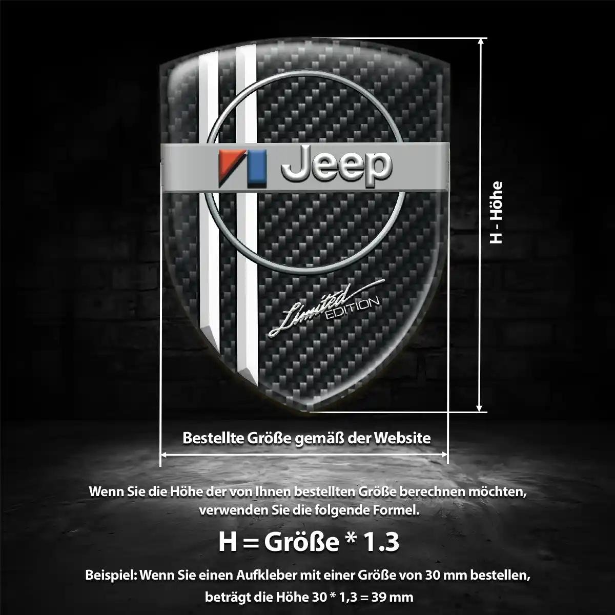 Jeep 3D Gel Aufkleber Silikon Hohe Qualität
