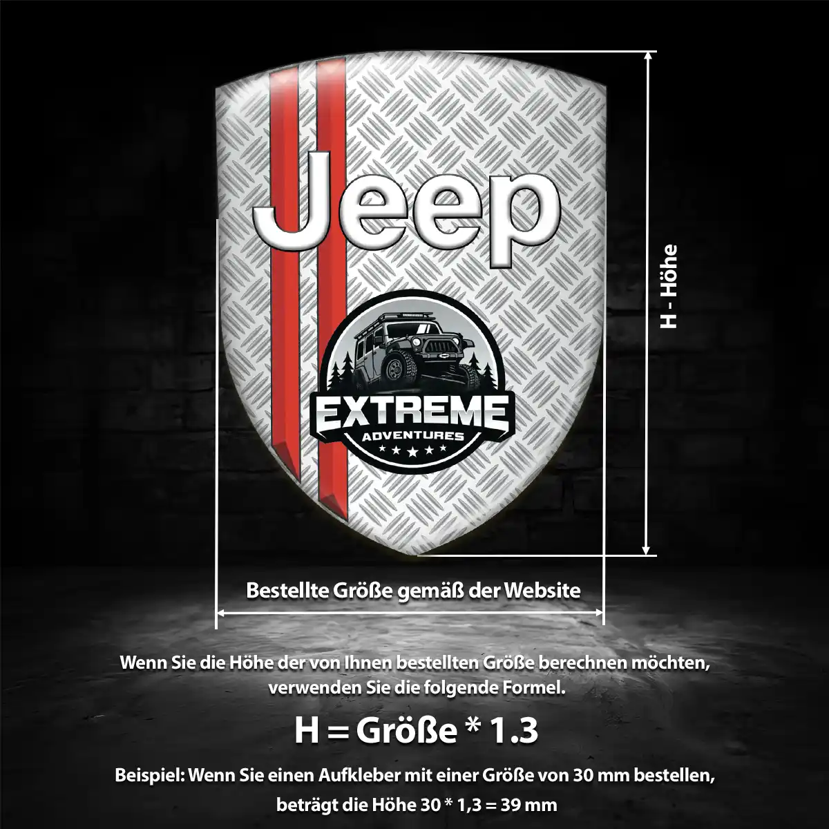 Jeep 3D Gel Aufkleber Silikon Interieurdesign