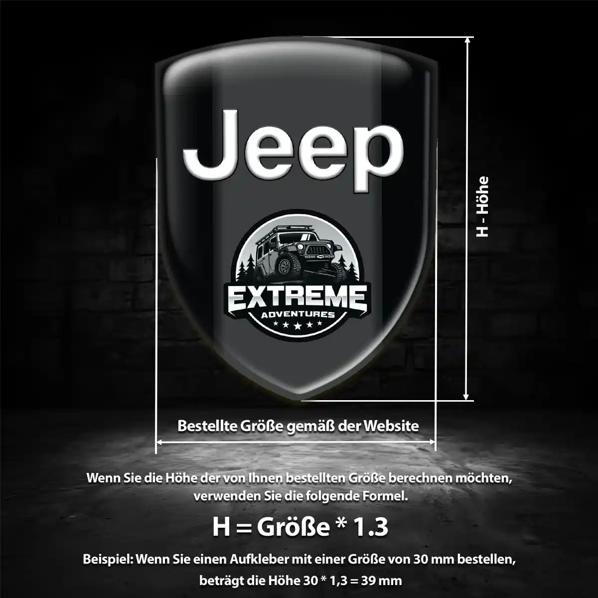 Jeep 3D Gel Aufkleber Silikon Limitierte Auflage