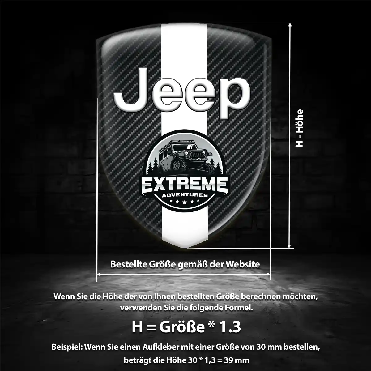 Jeep 3D Gel Aufkleber Silikon Luxus-Edition
