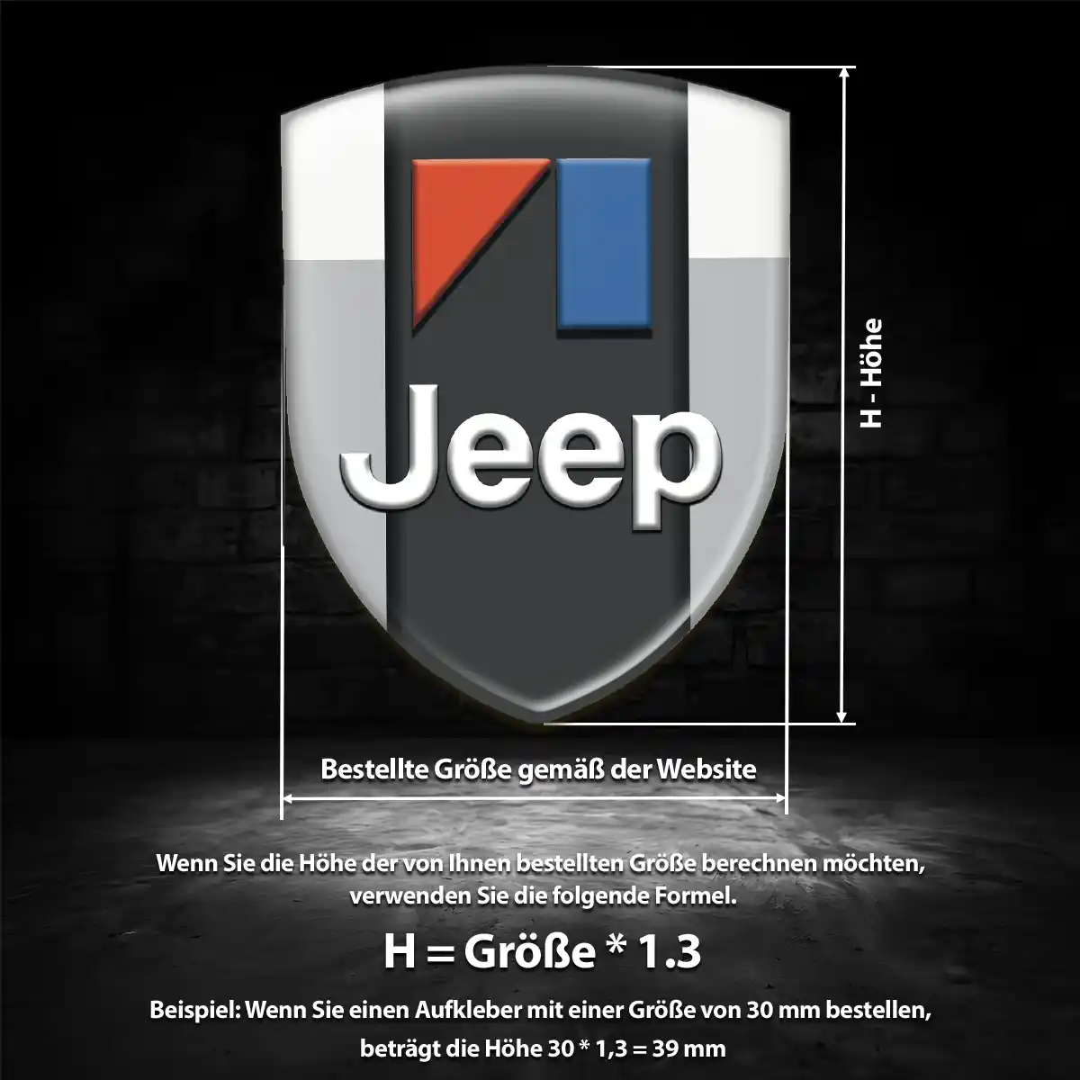 Jeep 3D Gel Aufkleber Silikon Markenedition