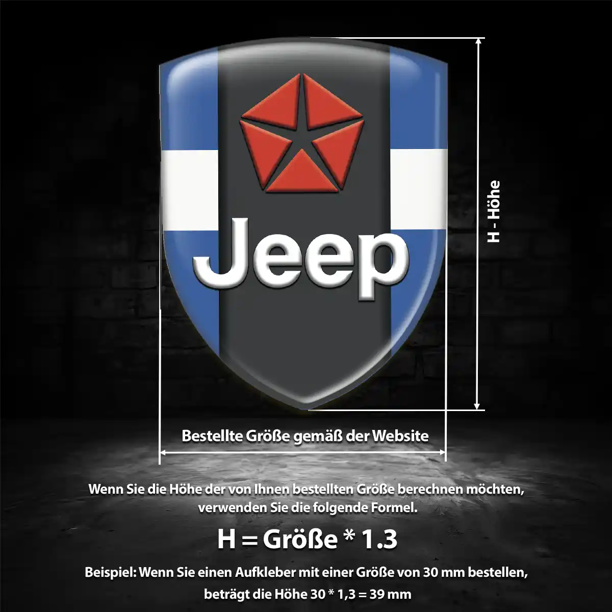 Jeep 3D Gel Aufkleber Silikon Modernes Design