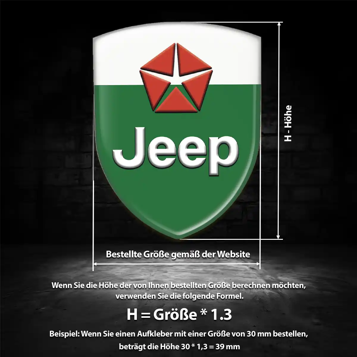 Jeep 3D Gel Aufkleber Silikon Premium-Edition