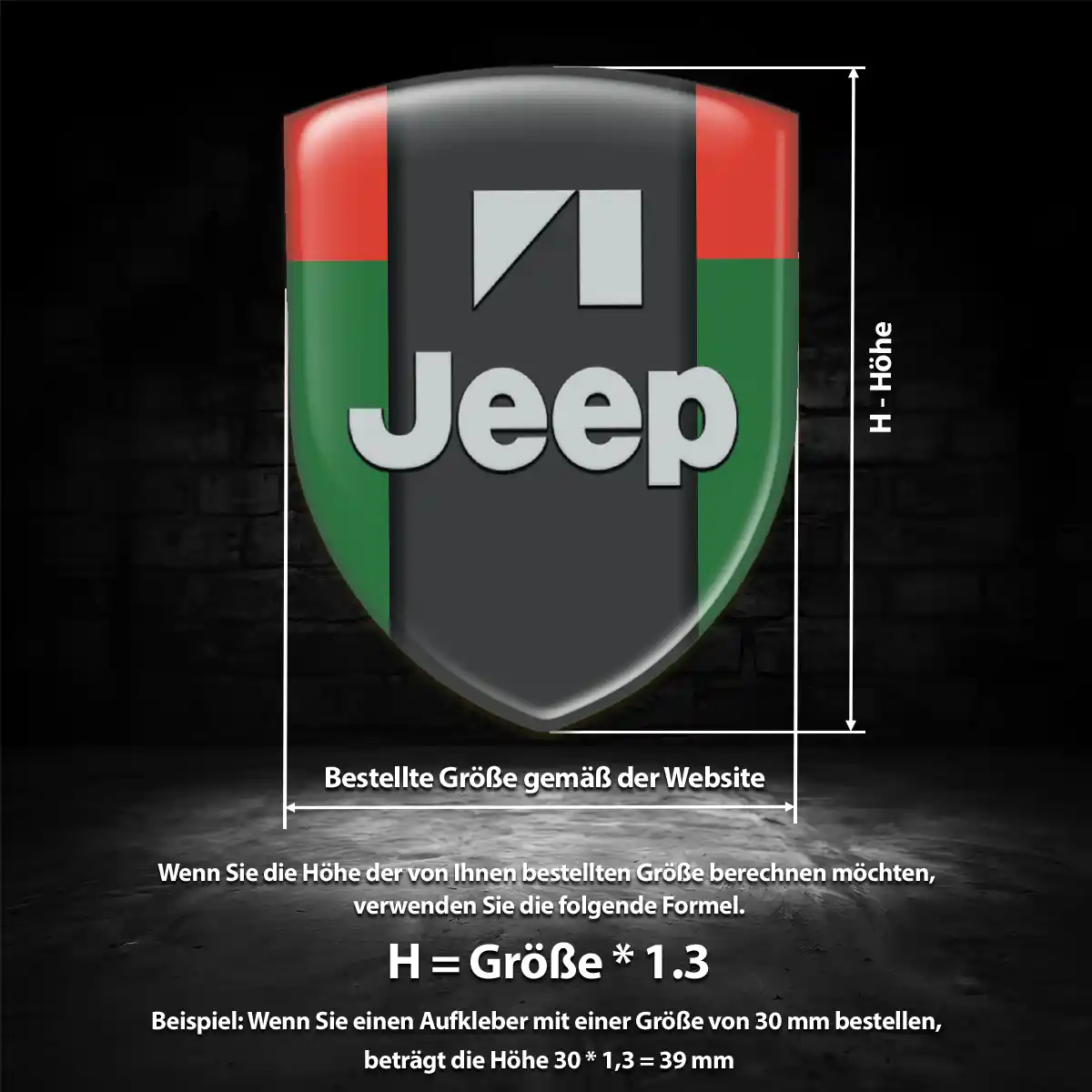 Jeep 3D Gel Aufkleber Silikon Premiumqualität