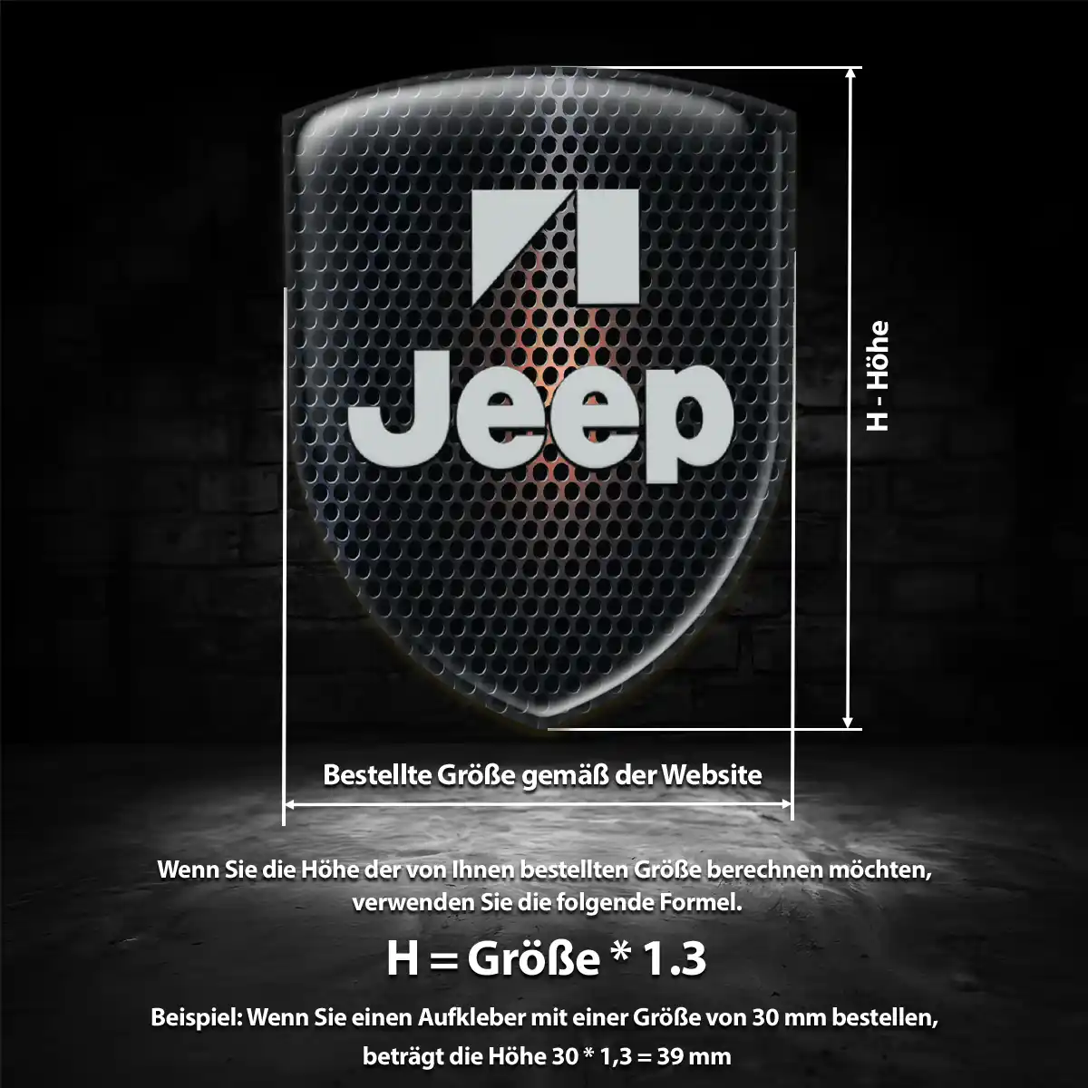 Jeep 3D Gel Aufkleber Silikon Stilvolles Design