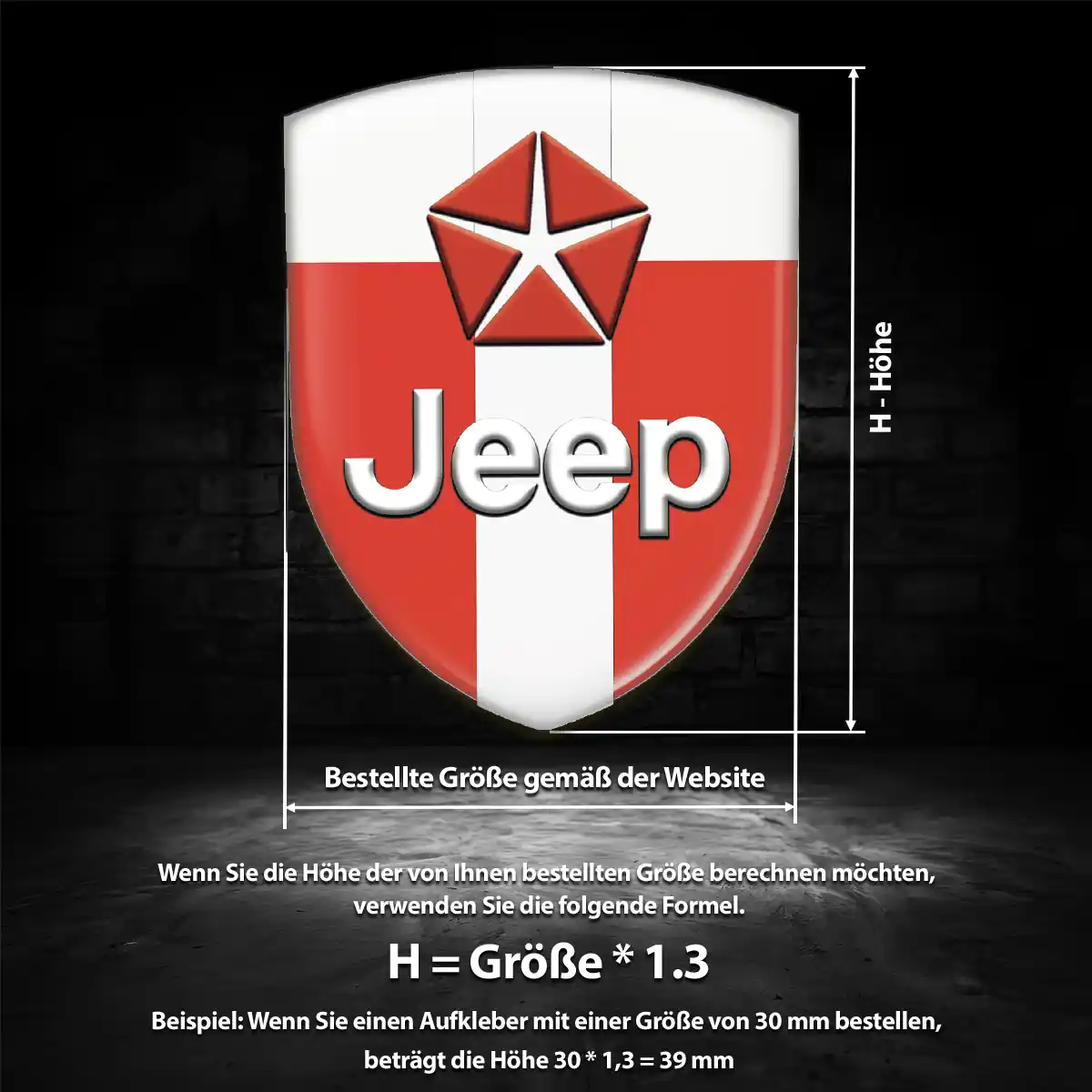 Jeep 3D Gel Aufkleber Silikon Tuningfahrzeug
