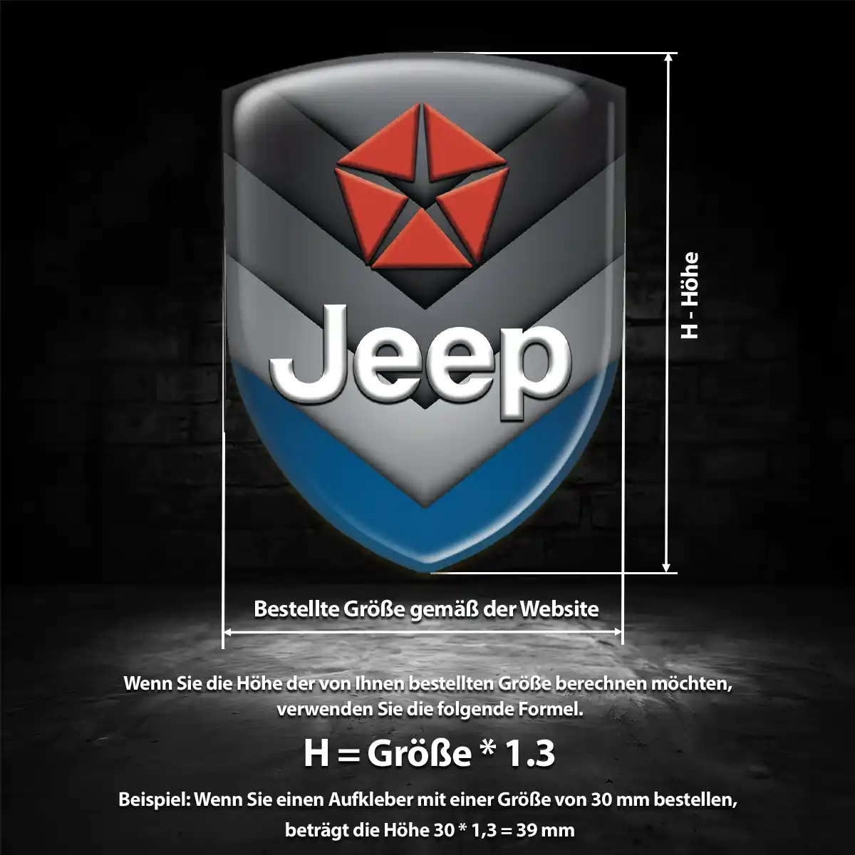Jeep 3D Gel Aufkleber Stilvolles Design