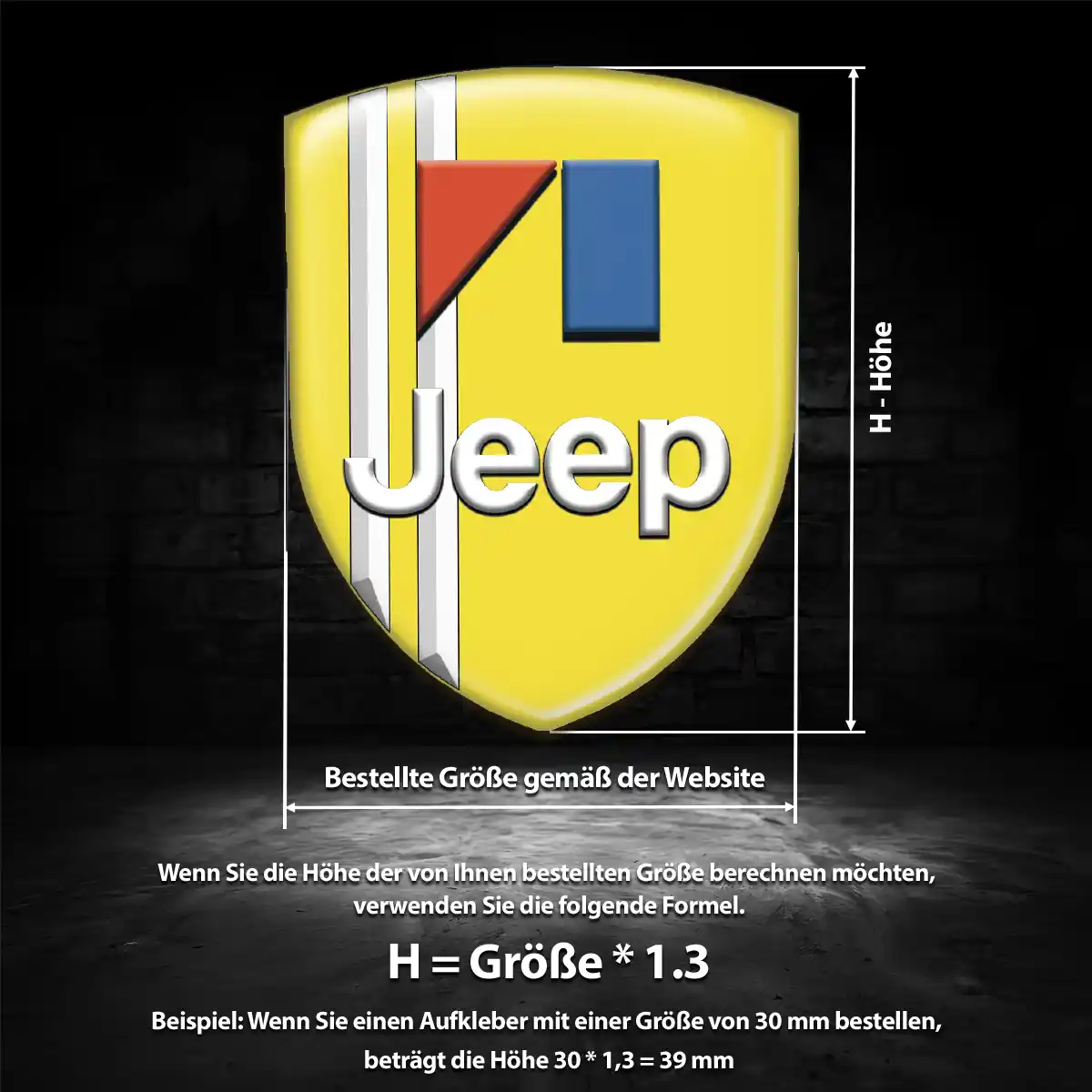 Jeep 3D Gel Aufkleber Wappen Anspruchsvolles Design