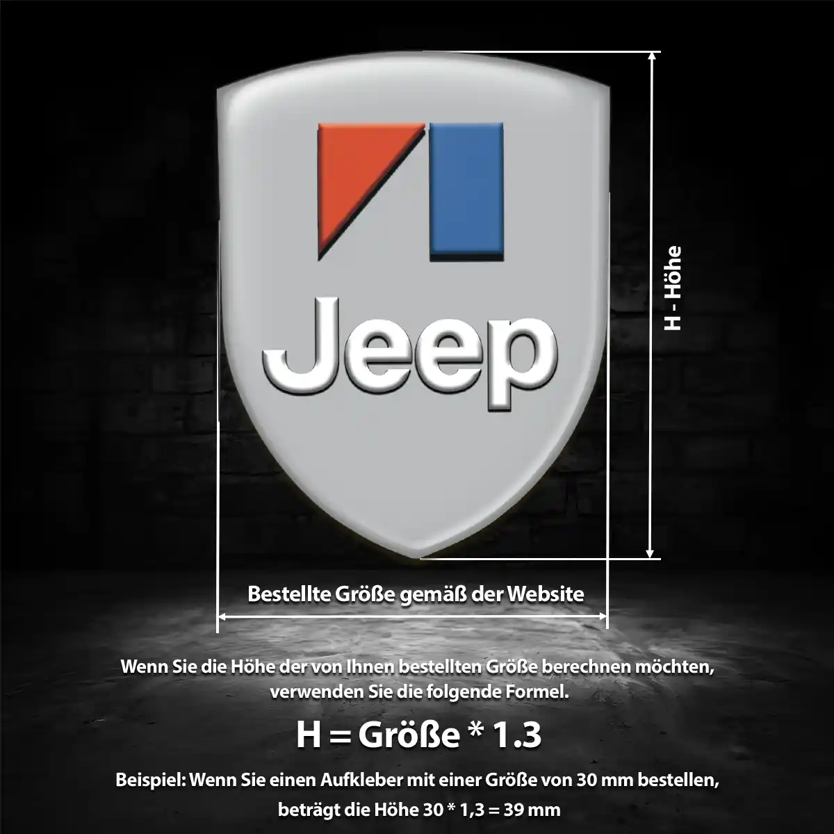 Jeep 3D Gel Aufkleber Wappen Ausdrucksstarkes Design
