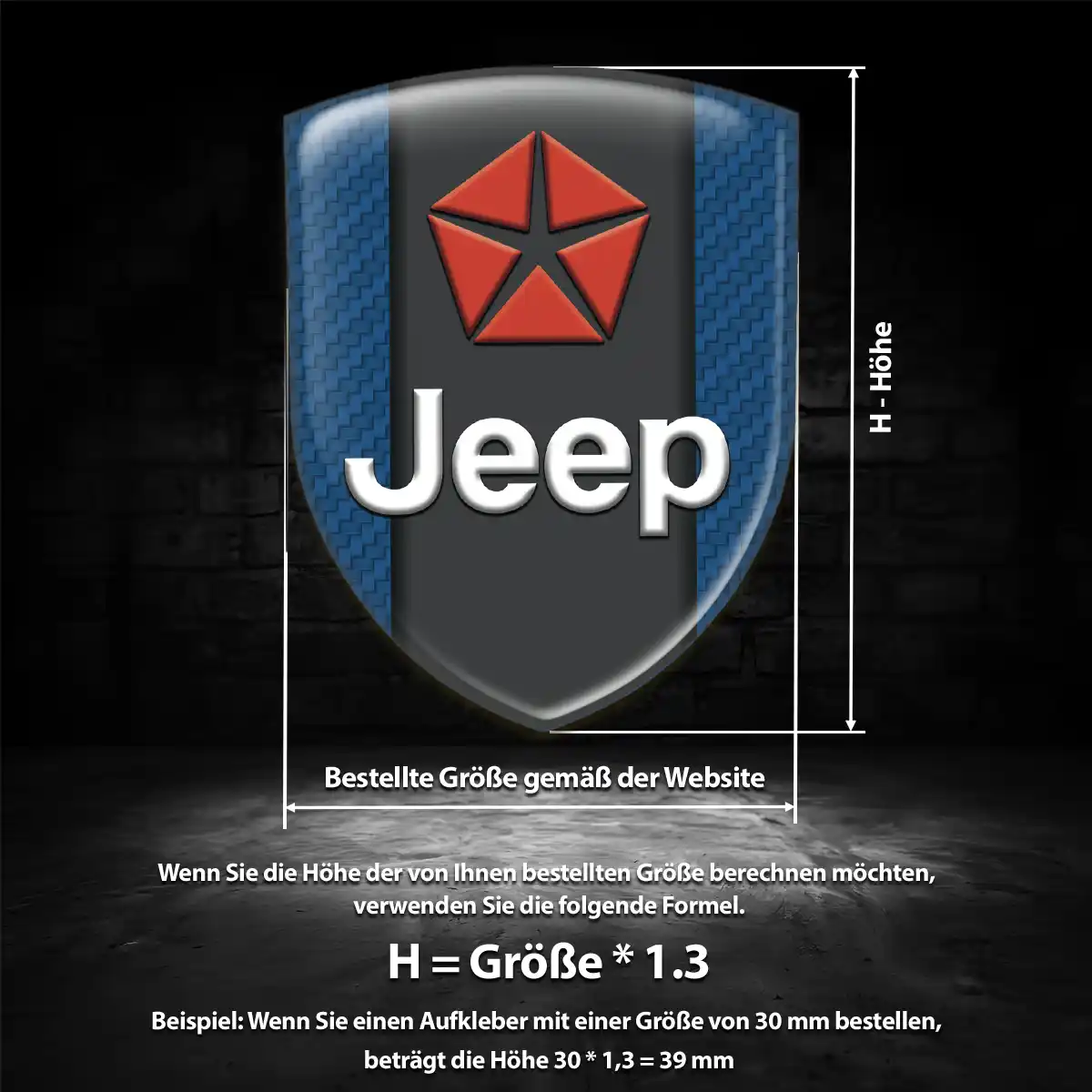 Jeep 3D Gel Aufkleber Wappen Auto Edles Design