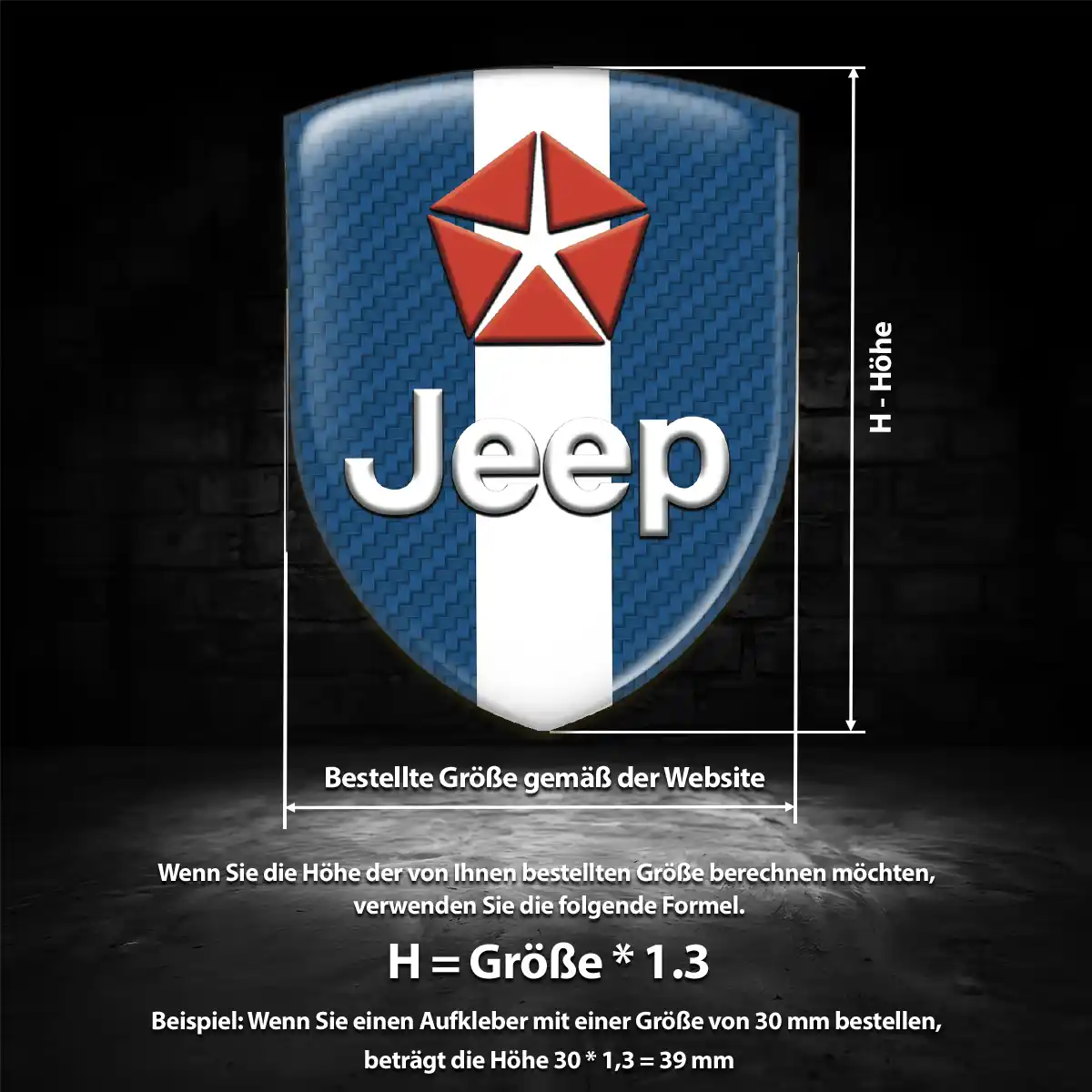 Jeep 3D Gel Aufkleber Wappen Auto Elegantes Design
