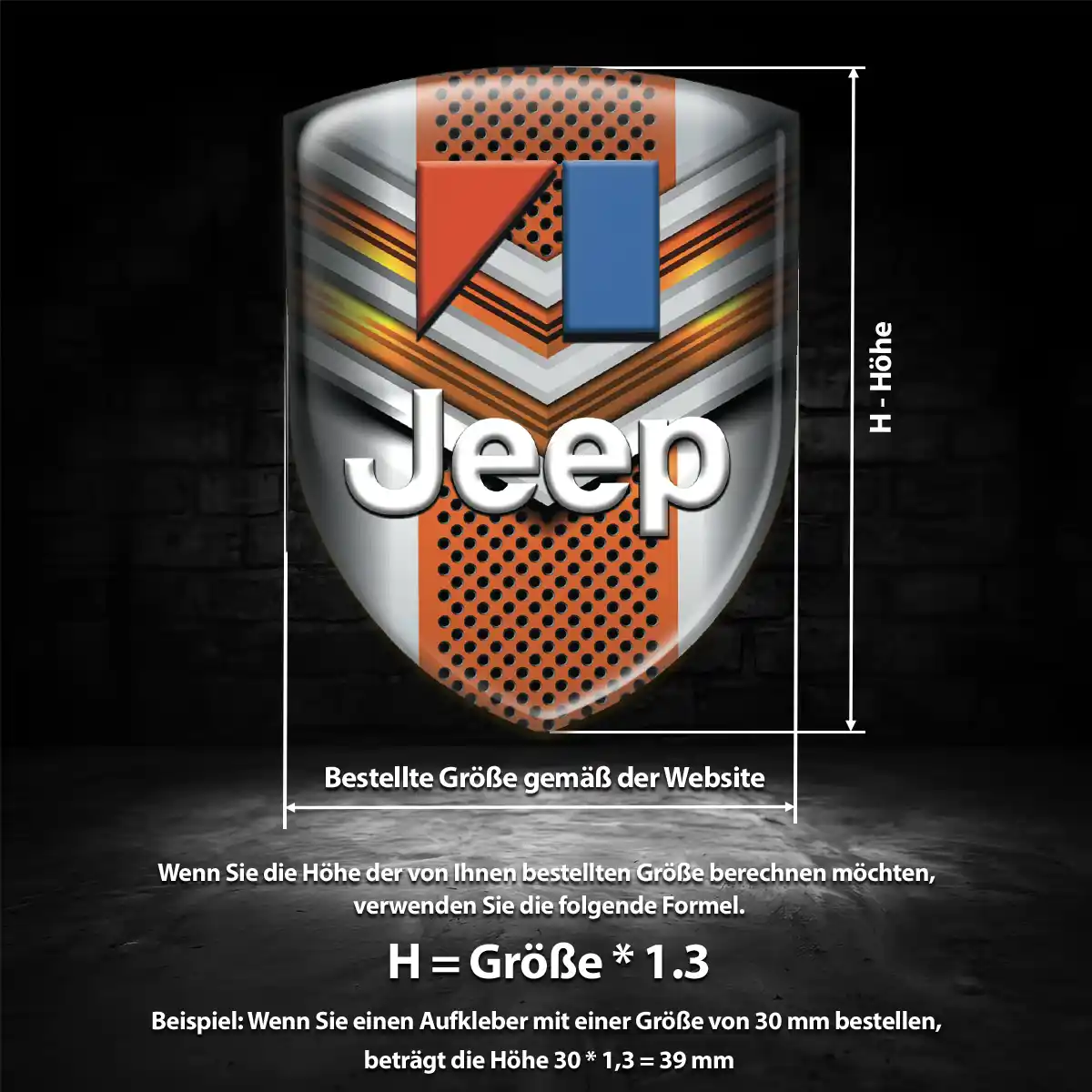 Jeep 3D Gel Aufkleber Wappen Auto Exterieurdesign