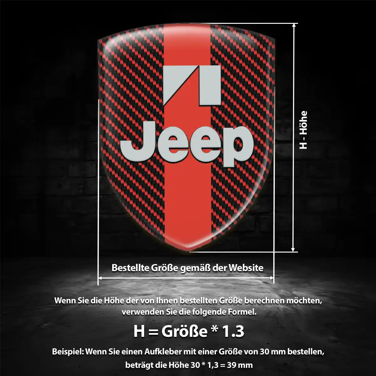 Jeep 3D Gel Aufkleber Wappen Auto Hochwertiges Harz