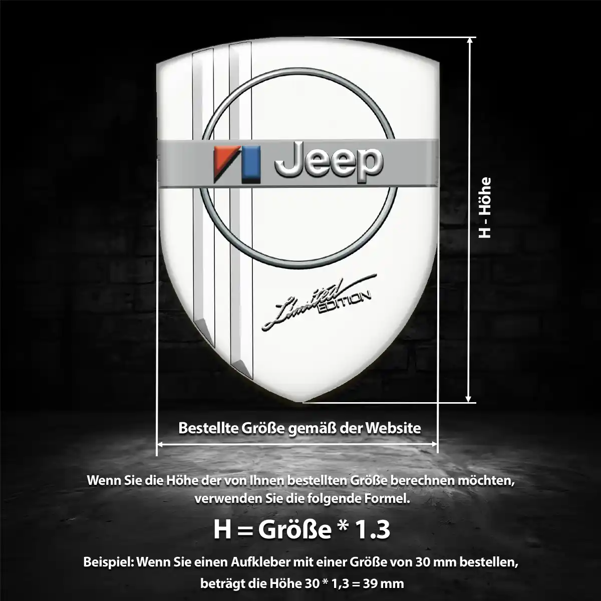 Jeep 3D Gel Aufkleber Wappen Auto Premium-Edition