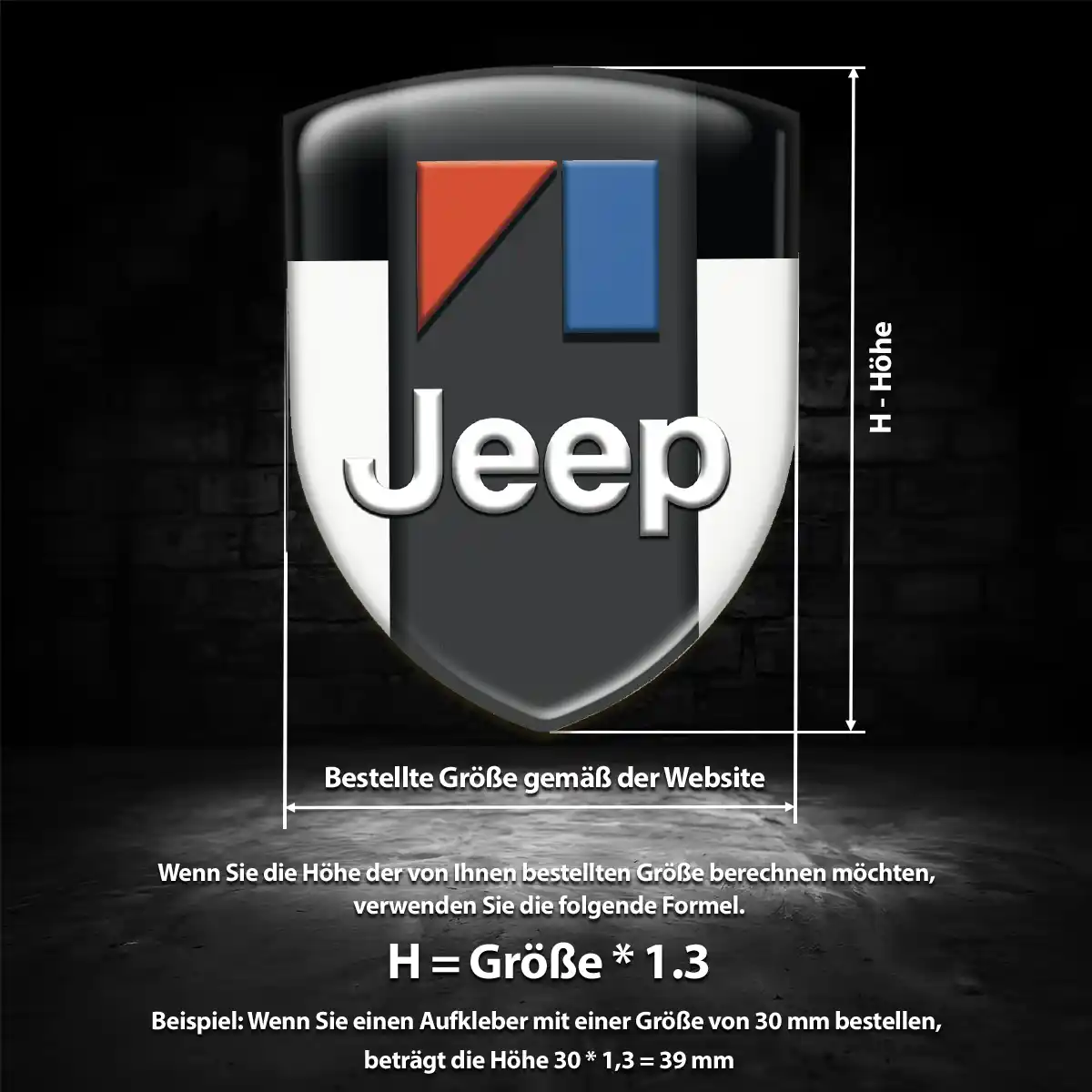Jeep 3D Gel Aufkleber Wappen Auto Tuningfahrzeug