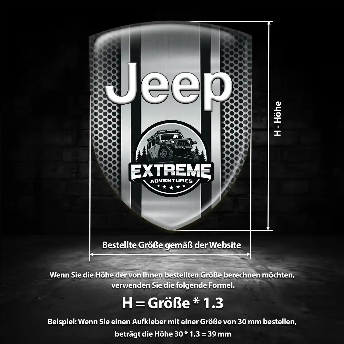 Jeep 3D Gel Aufkleber Wappen Elegantes Design