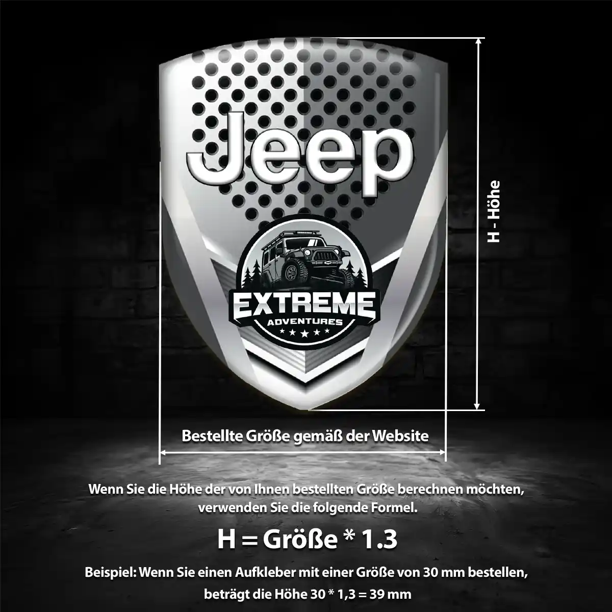 Jeep 3D Gel Aufkleber Wappen Exterieurdesign