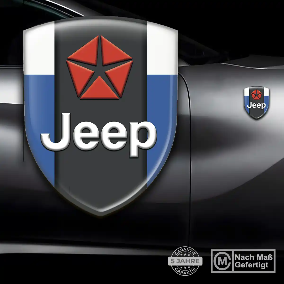 Jeep 3D Gel Aufkleber Wappen Hochwertiges Harz