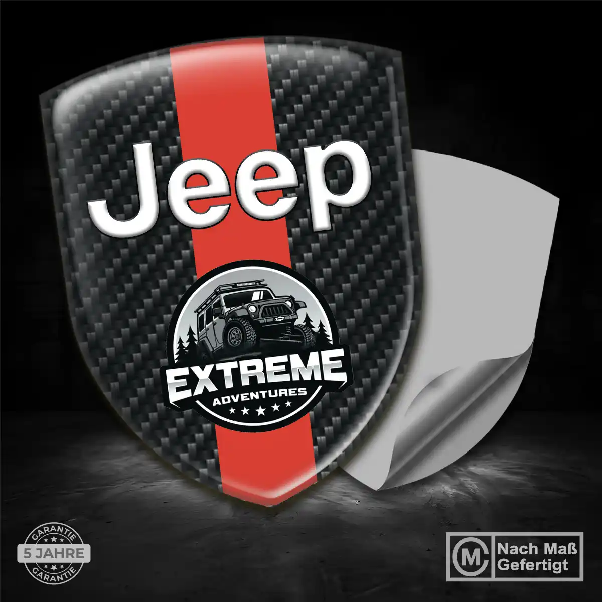 Jeep 3D Gel Aufkleber Wappen Interieurdesign