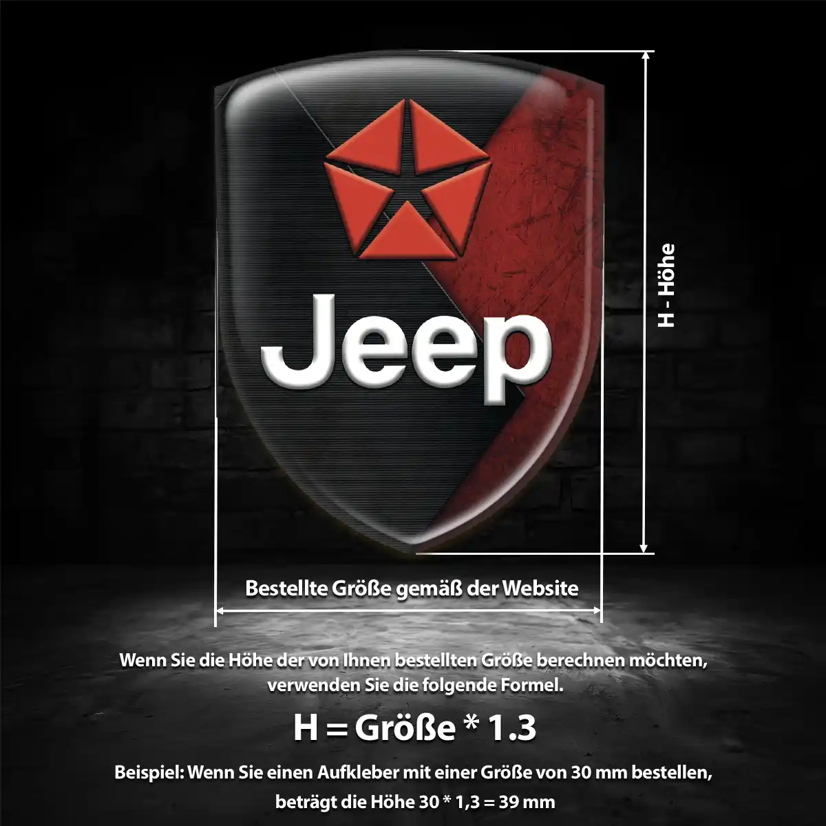 Jeep 3D Gel Aufkleber Wappen Limitierte Auflage