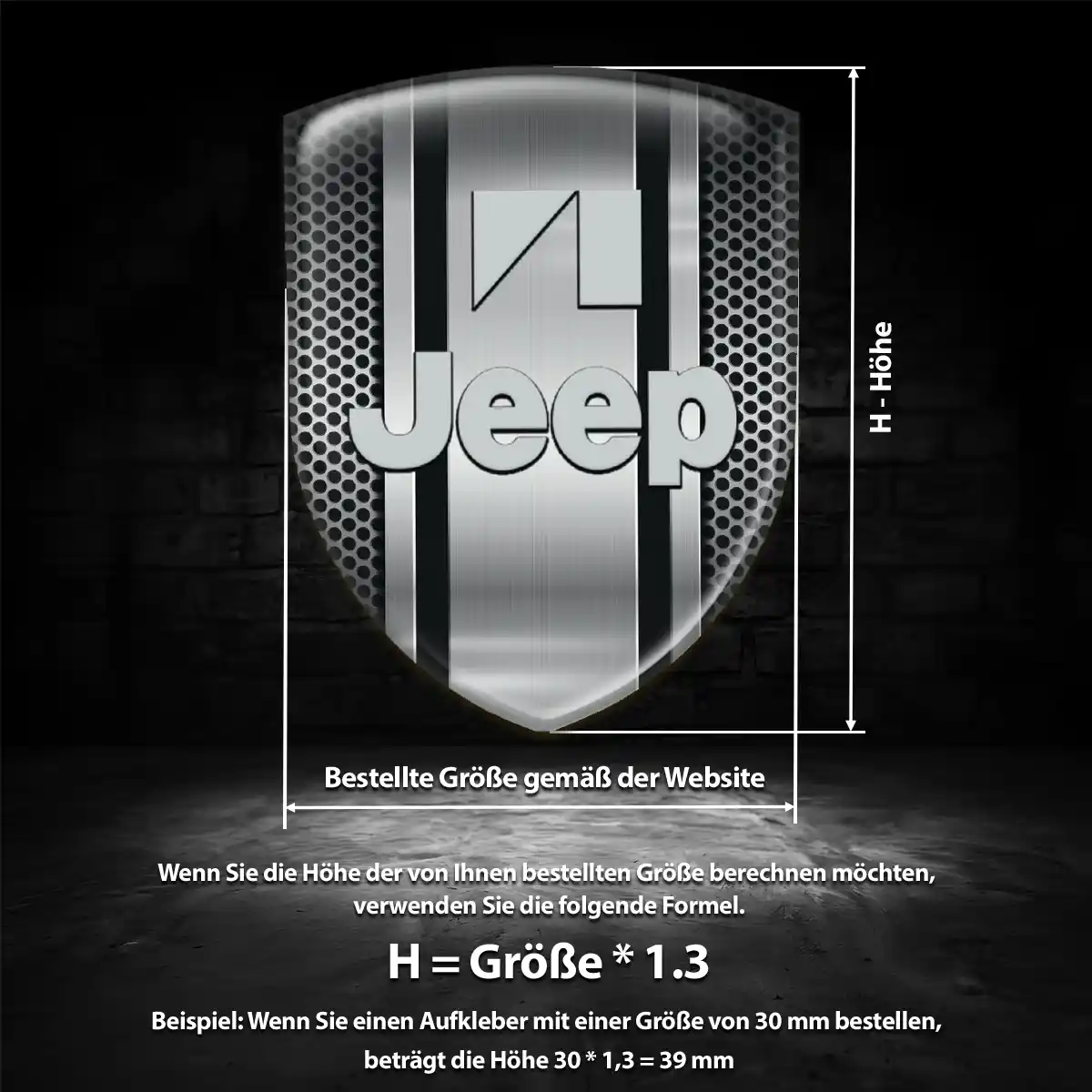 Jeep 3D Gel Aufkleber Wappen Luxus-Edition