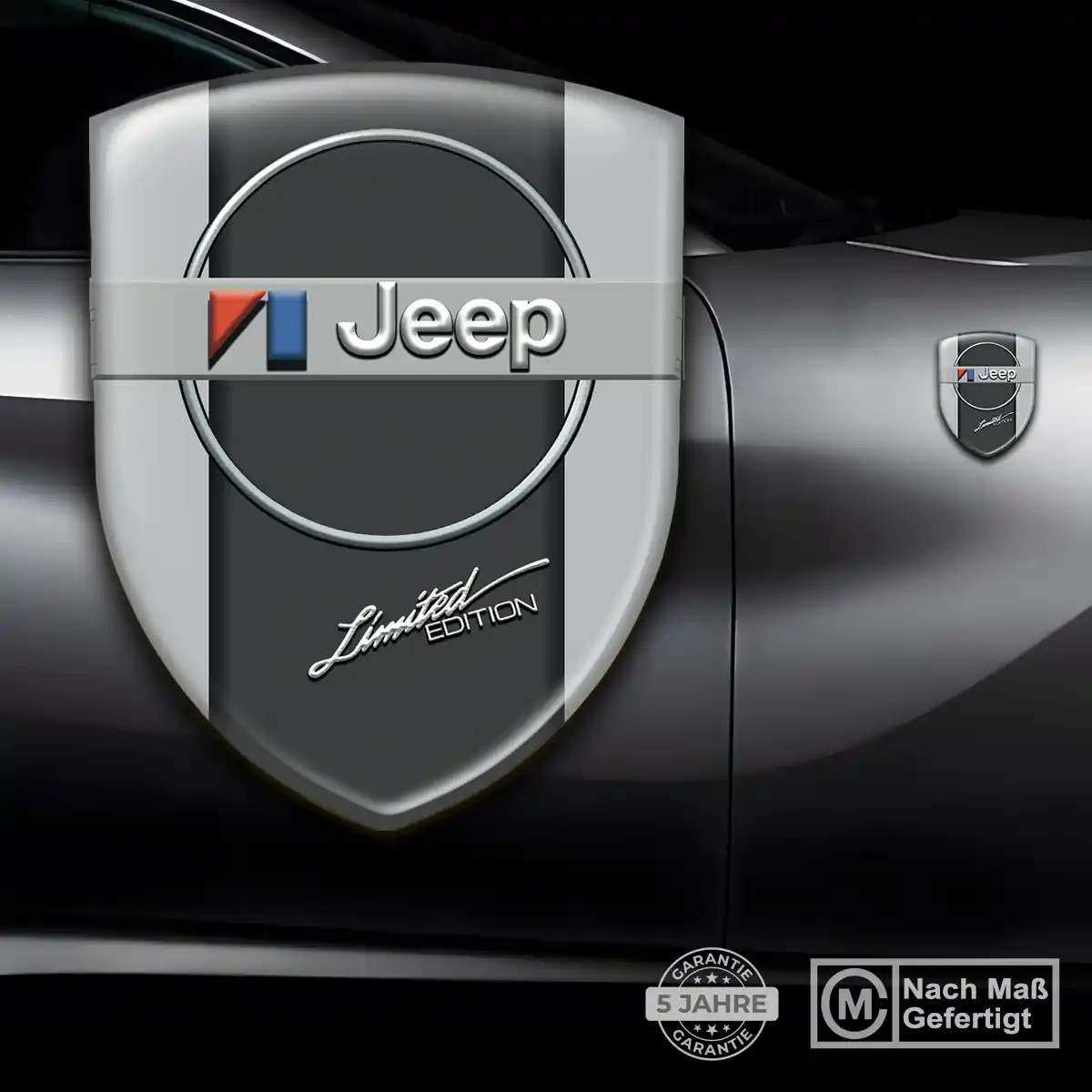 Jeep 3D Gel Aufkleber Wappen Markenedition