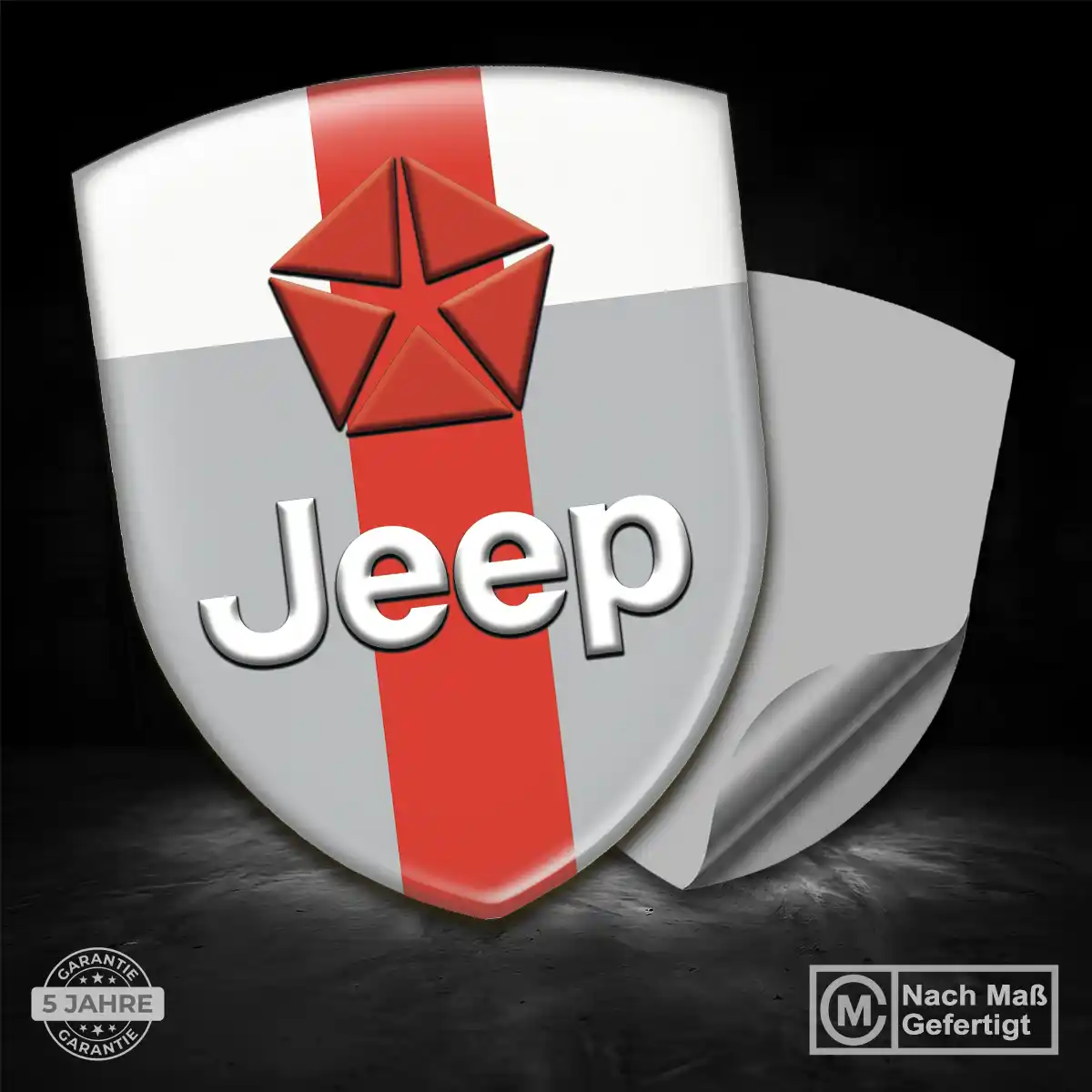 Jeep 3D Gel Aufkleber Wappen Modernes Design